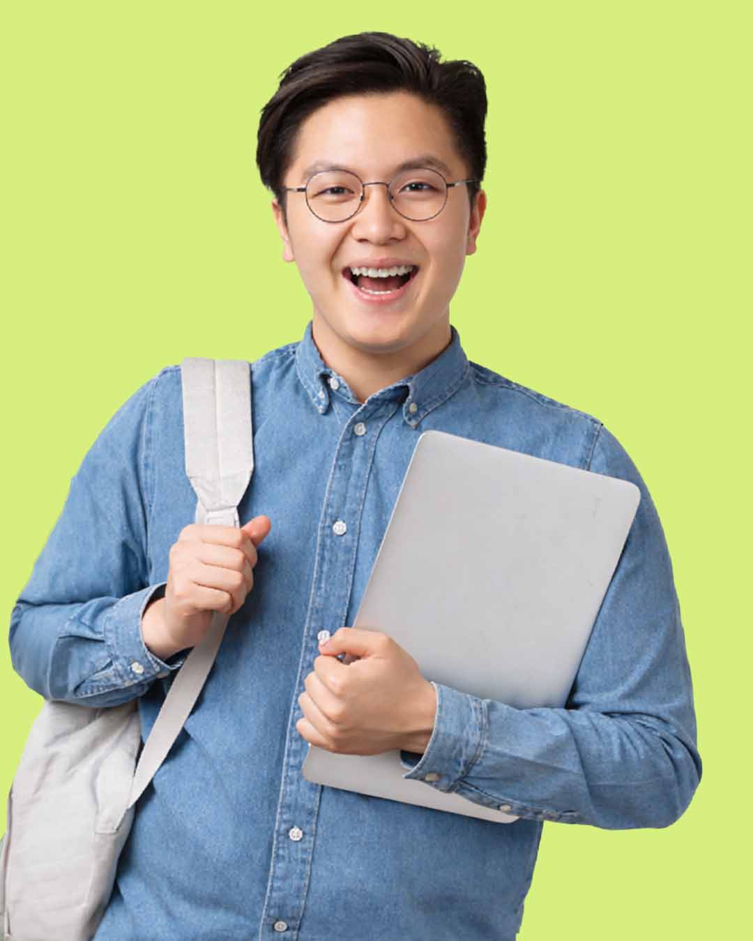 Student holding books